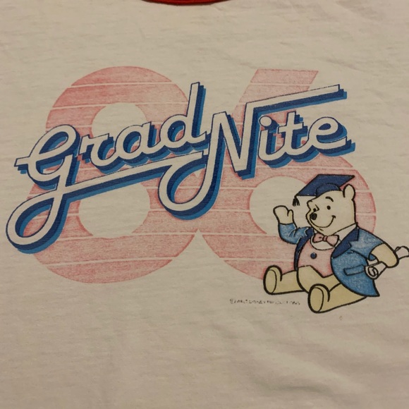 Vintage ‘86 Winnie The Pooh Grad Night Ringer Tee - Picture 4 of 9